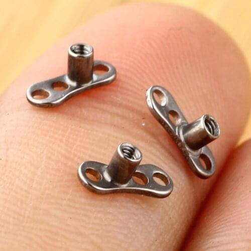 JUNLOWPY 14G Titanium 316L Stainless Steel Dermal Anchor Bases Internally Thread Microdermal Anchors Body Piercing Jewelry 50pcs