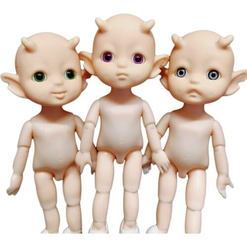 16cm Doll Ob11 Mini Elves Baby Girl Lovely 13 Joint Body Cute BJD Horned Doll without Makeup