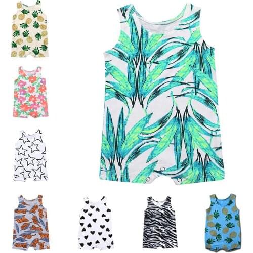 Summer New born Baby Boy Girl Clothes With Sleeveless Romper Baby Clothing