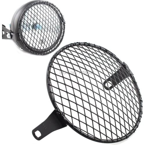 Retro Motorcycle Grill Mask Diamond Side Mount Headlight Cover Fit for Harley Yamaha Turimph Cafe Racer