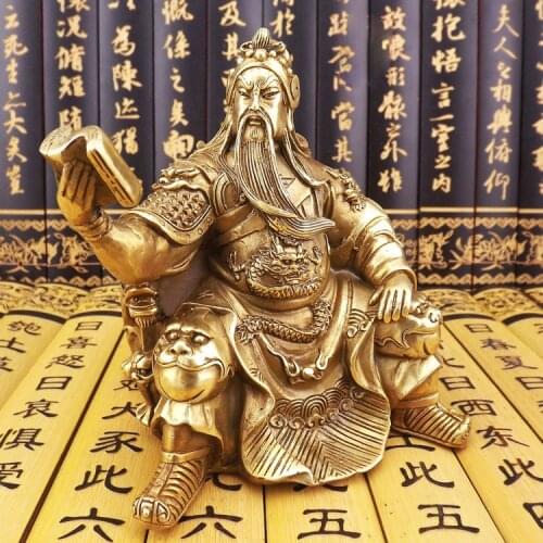 Copper statue of Guan Gong, buddha ornaments, statues, Guan Yu, the God of wealth