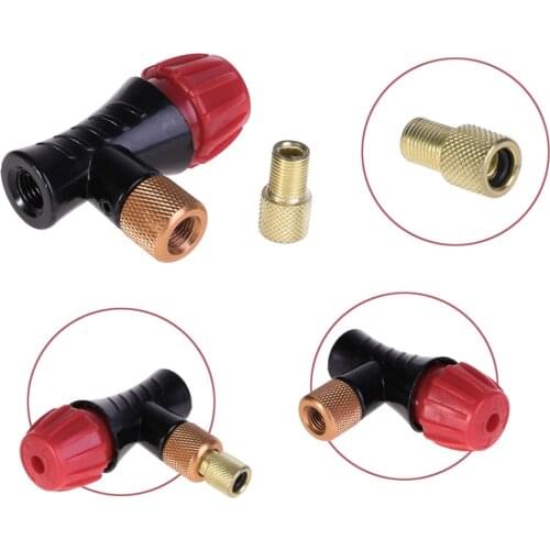 Bicycle Inflator Head Compatible For Presta Schrader Valve CO2 Pump Accessories