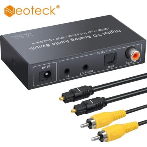 Neoteck Digital to Analog Converter 192Khz DAC Three SPDIF One Coaxial Input with Remote Control IR Digital to Analog Audio