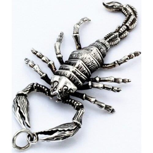 BOCAI New Real solid S925 sterling silver big scorpion pendant handmade movable personalized punk locomotive style Man pendant