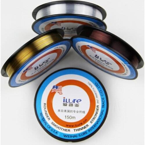 Wholesale 50pcs/lot 150m Fluorocarbon Line Transparent Winter Ice Fishing Lines Super Stronger Monofilament Japan Peche Pesca