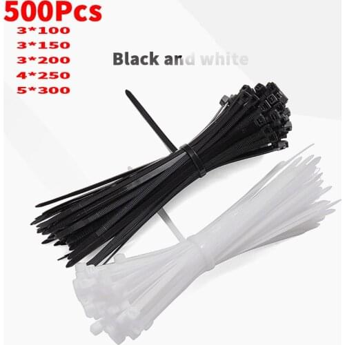 Wholesale Nylon Cable Ties 100mm 150mm 200mm 250mm 300mm Black White Self Locking cable Wire Zip Ties