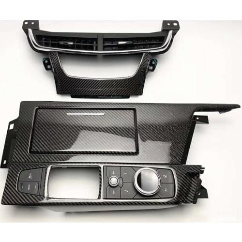 Car interior decoration moulding Carbon Fiber Central Gear Panel Control Panel decal Stickers accessories For Cadillac CT6 2020