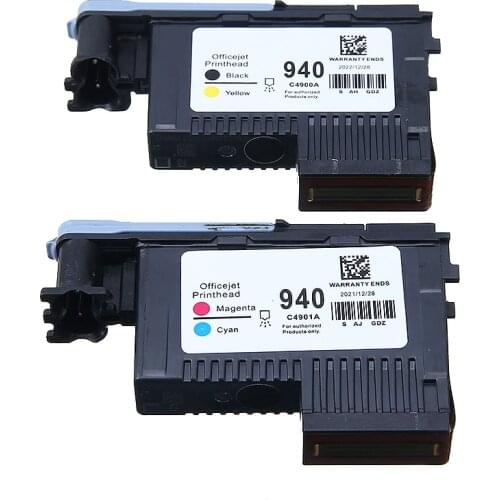 2pcs C4900A Black/Yellow/C4901A Blue/Red Printhead Fit For HP Printers OfficeJet Pro 8000/8500/8500a A910a/8500a Plus A910g