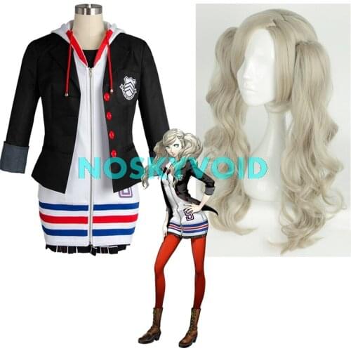 Persona 5 Anne Takamaki Cosplay Costumes Panther Wig Double Ponytail Clip for Long Hair P5 Takamaki Ann Costume