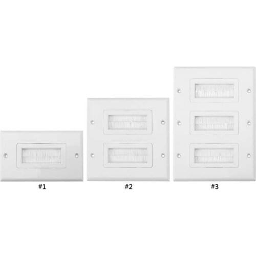 Anti-dust Brush Plate Panel Cable Wall Plate Port Insert Cover Outlet Mount Multimedia Panel