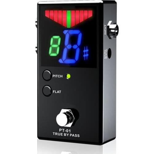 Protable Guitar Pedal Tuner for Guitarra Bass Violin Ukelele Guitar Tuner Stringed Instruments Clear View with FND Screen