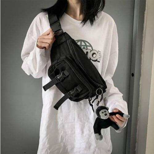 2021 New Casual Canvas Waist Pack Men Chest Pouch Crossbody Bags Large Capacity Outdoor Hip Belt Waist Bags Unisex Phone Pouch