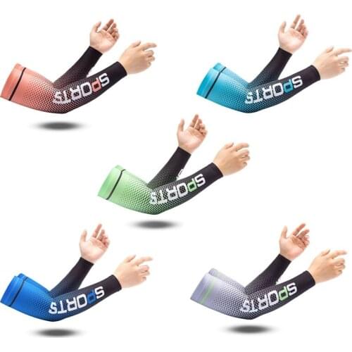1 Pair Arm Sleeves Warmers Sports Sleeve Sun UV Protection Sunscreen Cooling Arm Sleeve For Running Fishing Cycling Ski