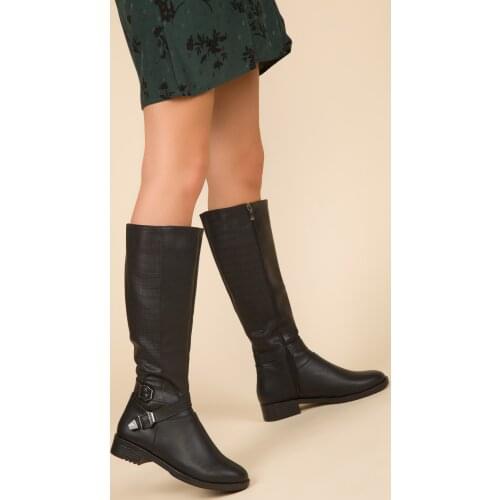 Soho Black Womens Boots Croco louis shoe women,2020 trend winter women knee high boots, water boots for woman for rain,Women