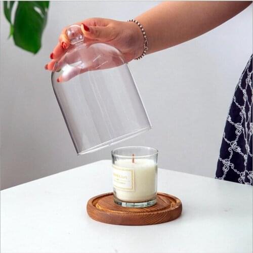 2sets/pack 12*16cm Big Size Antique Base Different Top Glass Dome Vase Home Decoration Transparent Candle Cover Wedding Gift