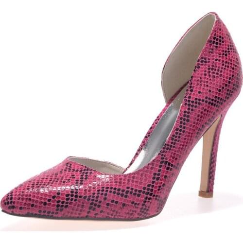 High Heels Snakes Women Shoes Pointed Toe Slip on Heeled Prom Evening Formal Party Dress Ladies Pumps