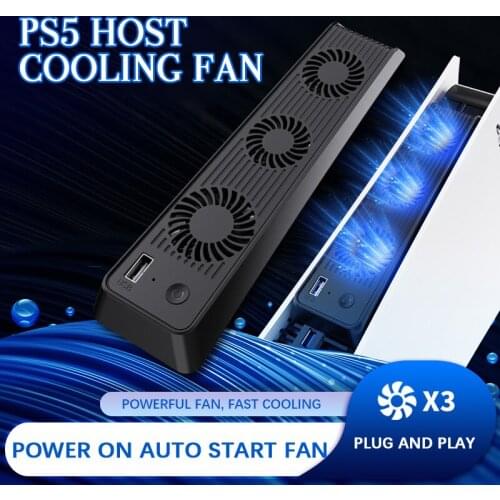 For PS5 Vertical Stand With Cooling Fan USB Controller Charger Console Charging Station Fan Cooler For Playstation 5 Games Stand
