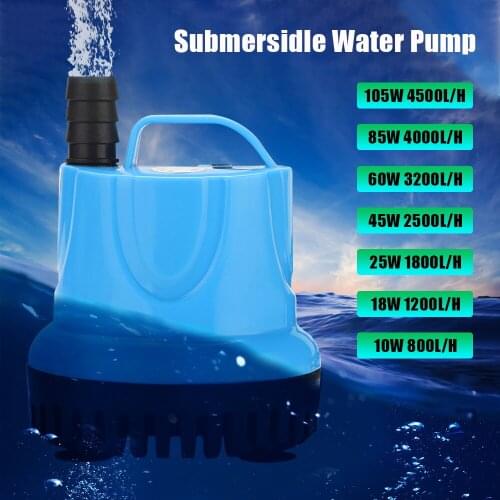 Water Pump 25/45/60/85/105W Multifunctional Aquarium Water Pumps Tank Pond Pool Fountains Pump Waterproof Submersible Fish Pond