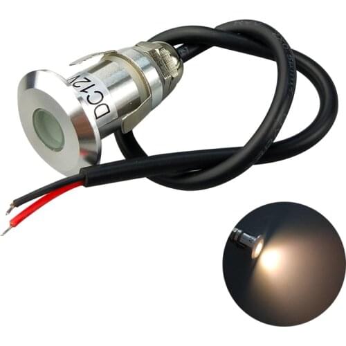 23mm LED Deck Light Waterproof Recessed LED Step Light 0.5W DC12V for Outdoor Garden Pathway Decor Underground Spotlight