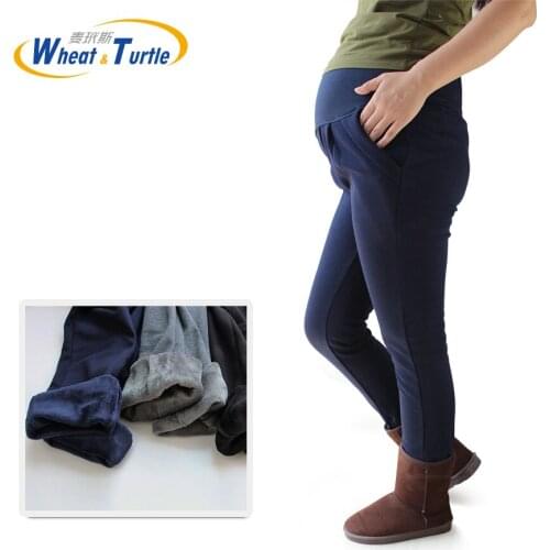 Big Size Winter Maternity Velvet Leggings XL XXL 3XL 4XL Adjustable High Elastic Legging Pants For Pregnant Women Warm Clothes