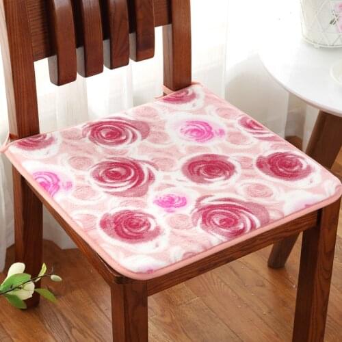 Winter Thick Plushi Chair Cushion Office Seat Cushion With Bandage Antiskid Seat Pad Hot Sale Cushion Throw Pillow Sofa Sit Mat