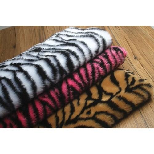 160*50cm 2cm long pile Jacquard Fox imitation faux fur fabric,zebra print jacquard fuax plush fur fabric for patchwork