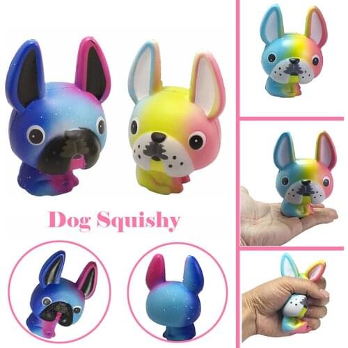 20PCS Jumbo Rainbow Dog Slow Rising Squishy Galaxy Kid Toy Collectibles Soft Cute Puppy New Wholesale Cartoon Gift