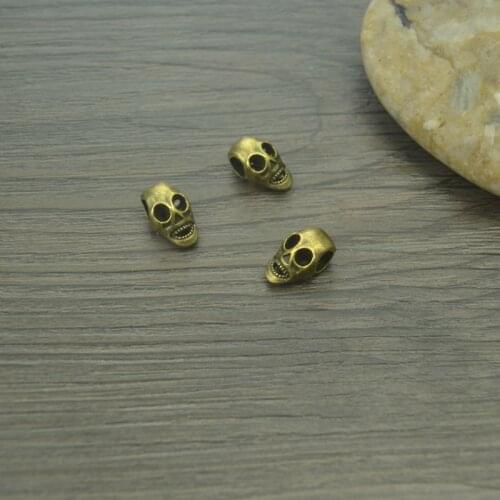 20 pcs antique bronze metal big hole skull beads Fit European bracelet Jewelry making 15*9*8mm 4296B