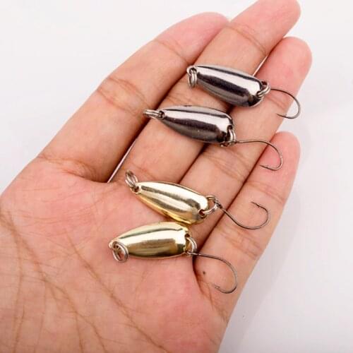 4PCS Mini fishing Lure 1.5g spoon metal lures small fish Single Hook jig Stream Trout baits pesca