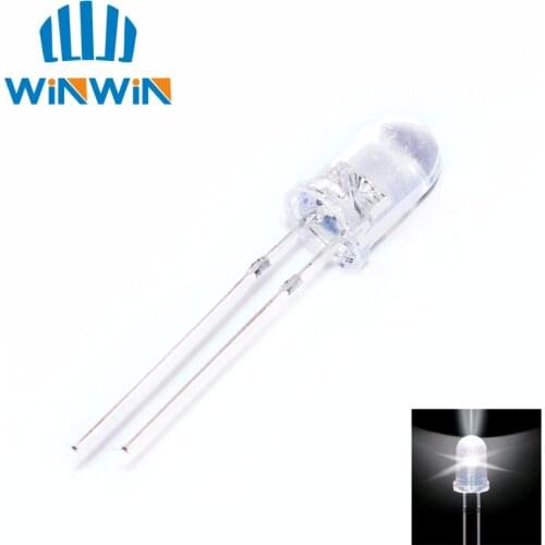 500Pcs/pack 5mm LED Light White Ultra-Bright 15000MCD Lamp Diodes