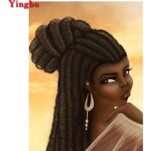 5d diy diamond Painting Cross Stitch kits diamond Embroidery African woman diamond Mosaic pictures of rhinestones home decor