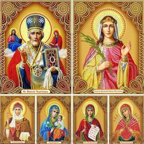 MUXUN 5D Diy Diamond Painting Madonna Full Square Diamond Embroidery Religion Home Decoration Mosaic Rhinestone Mural Art Gift