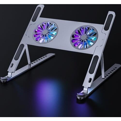 Aluminum Adjustable Laptop Stand For Macbook Computer PC iPad Tablet Support Notebook Stand Cooling Fan Pad Laptop Holder Base