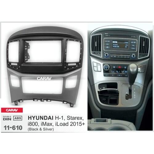 CARAV 11-610 Car Radio Fascia Panel for H-1, Starex, i800, iLoad, iMax 2015 Stereo Dash Facia Trim Surround CD Installation Kit