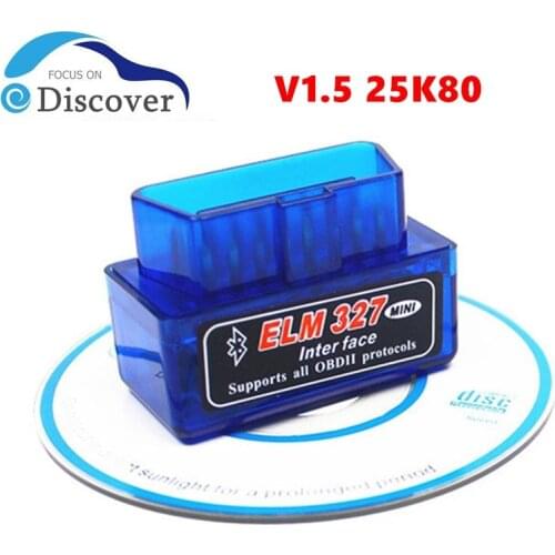 Super mini ELM327 V1.5 OBD2 Bluetooth Auto Car Scanner ELM 327 PIC18F25K80 chip PCB 1.5 Diagnostic Tool for Android &Window