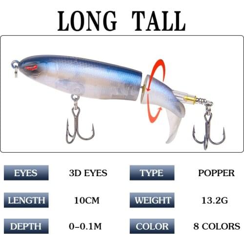 Bionic Fishing Bait with Rotatable Tail Luya Fake Bait Mino Artificial Fish Lure for Fisherman 2 Sizes HA