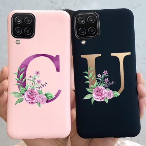 For Samsung M12 Case M127F Cute 26 Letters Soft Slim Fundas Phone Cases For Samsung Galaxy M12 M 12 Back Cover Shockproof Bumper