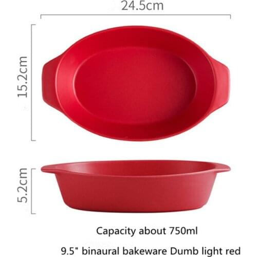 Nordic Binaural Ceramic Plate Oven Microwave Ceramic Plate Hotel Home Steak Salad Kitchen Deep Ceramic Plate