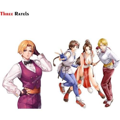 Three Ratels A309 Cool Game Role Shiranui Mai Yuri Sakazaki AndK king Sticker Suitable For Car Fuel Tank Cap Decor And Protected