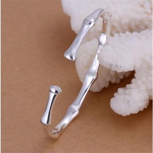 KN-B095 Wholesale Silver Color Bangle,Factory Price 925 Free Shipping New Arrival Fashion Jewelry Bamboo Joints Bangle /agpai