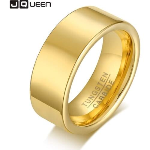 8mm wide tungsten steel ring gold men simple accessories jewelry tungsten steel ring genuine wedding band tungsten carbide