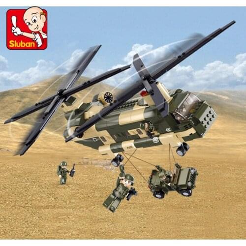 SLuban Air Force Series SWAT Helicopter Model Building Block Minifigures Educational Toy Childrens Toy For Kids Christmas 5doll