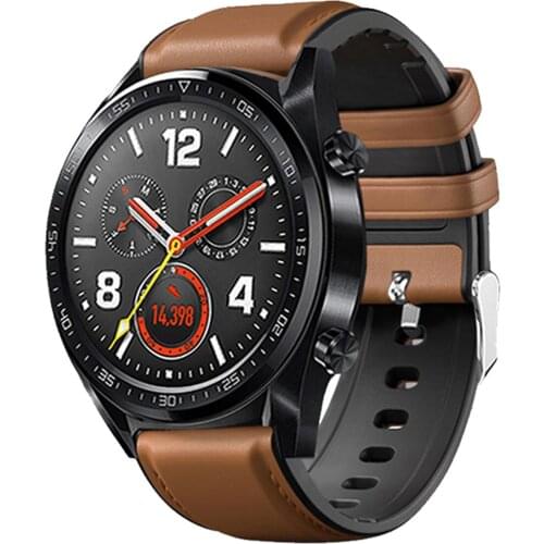 Leather & Silicone Watch Band Strap For Huawei Watch GT/2 Pro NOT For Huawei Watch 2 Stylish Comfy Genuine Leather