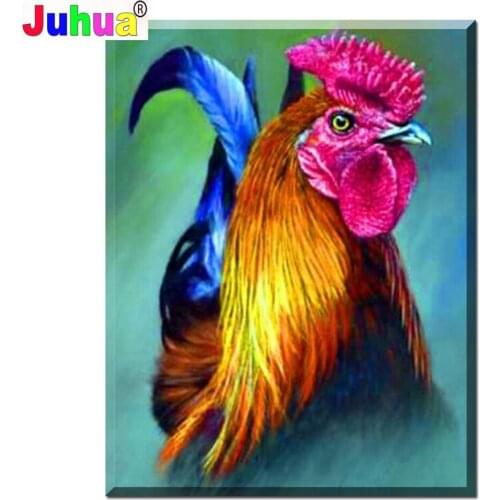 Hen Art 5D Diy Diamond Painting "Animal Rooster" Diamond Pictures Cross Stitch 3D Rhinestone Embroidery Decor Home Gift