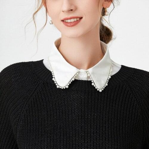 Fashion Women Fake Collar Ladies Bottoming Shirt Lace Decoration False Collar for Sweater Autumn and Winter Detachable Collar