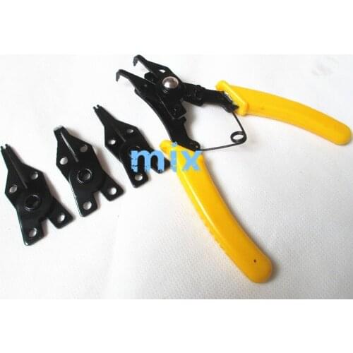 Flexsteel DIY Craft Tools 4 in 1 Replaceable Universal Internal External Straight 45 90 Tip Circlip Plier Set Snap Ring Pliers