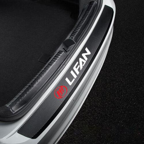 Car Rear Bumper Stickers For Lifan Solano X60 125CC X50 320 Trunk Guard Plate Carbon Fiber Leather Protective Strip Accessories