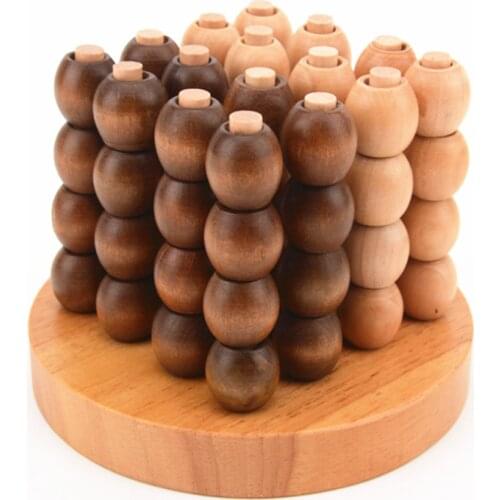 Creative 3D Wooden Board Game For 2 Players Classic Wood Puzzle Brain Teaser Game Educational Toys For Children Adults