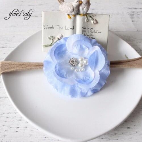 Girl women flower Headband,fabric flower with elastic headband Kids hairband 1 pcs