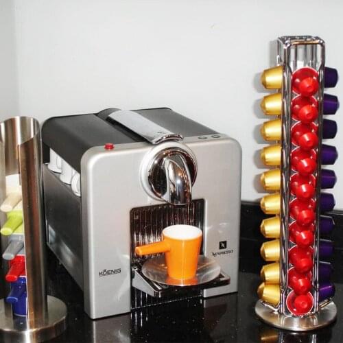 Practical 40 Cups Coffee Capsule Holder Tower Stand For Nespresso Rotating Rack Capsules Storage capsulas Coffee Pod Holder Tool